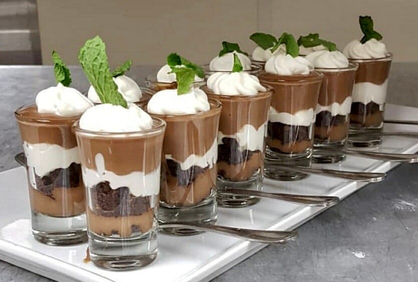 Chocolate Mint Mousse Shooters - Butlered Desserts
