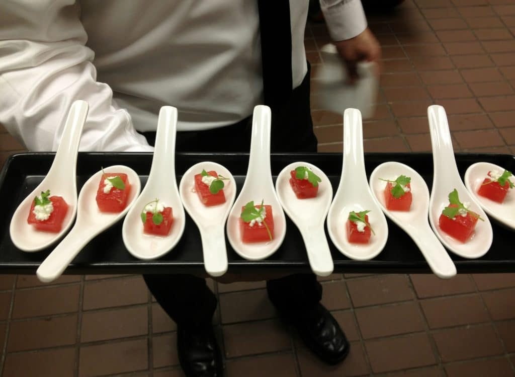 Watermellon with Goat Cheese 1024x749 - Butlered Hors d'oeuvres